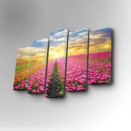 Wallity Cuadro Decorativo en Lienzo 5 Piezas 5PUC-033 Multicolor